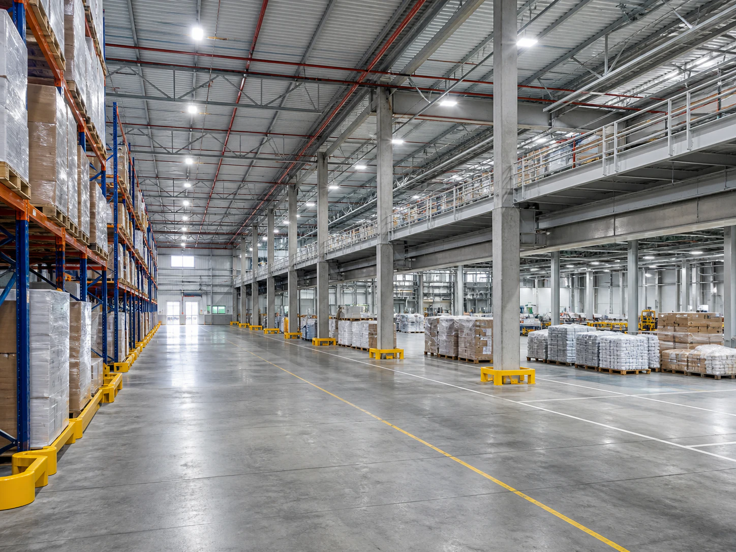 Interior de uma indústria e centro logístico